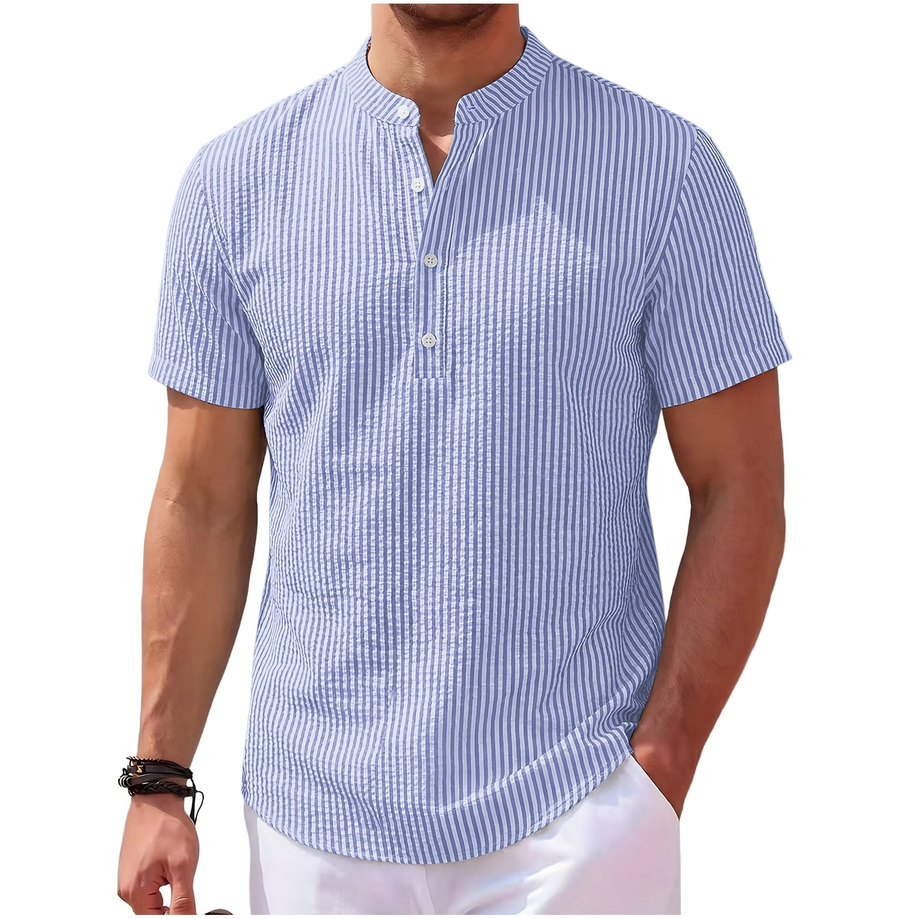 Koen - Gestreept Henley Shirt Signature product image