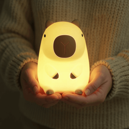 Zachte siliconen Capybara nachtlamp en knuffel – squishy oplaadbaar nachtlampje voor kinderkamer