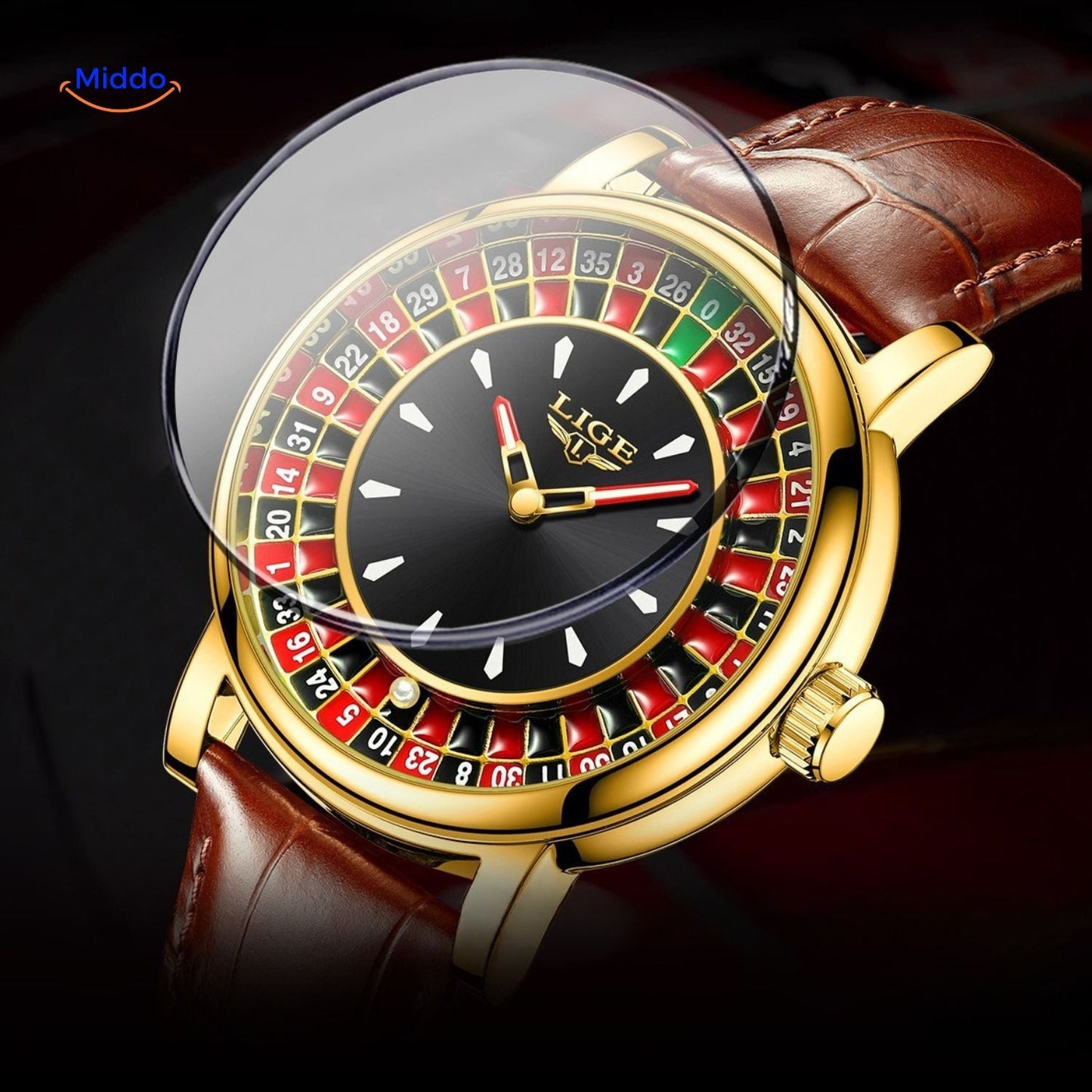 Roulettix™ Luxe Herenhorloge - Waterdicht, Lichtgevende Wijzers & Chronograaf