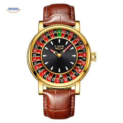 Roulettix™ Luxe Herenhorloge - Waterdicht, Lichtgevende Wijzers & Chronograaf