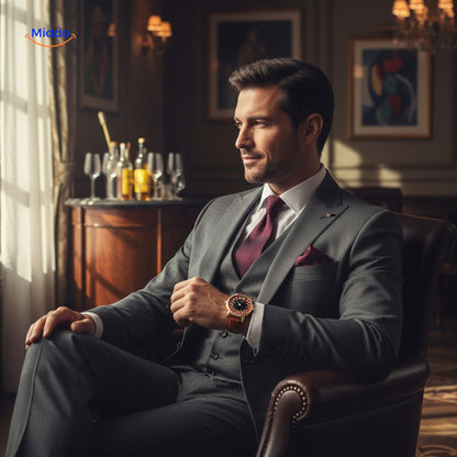 Roulettix™ Luxe Herenhorloge - Waterdicht, Lichtgevende Wijzers & Chronograaf