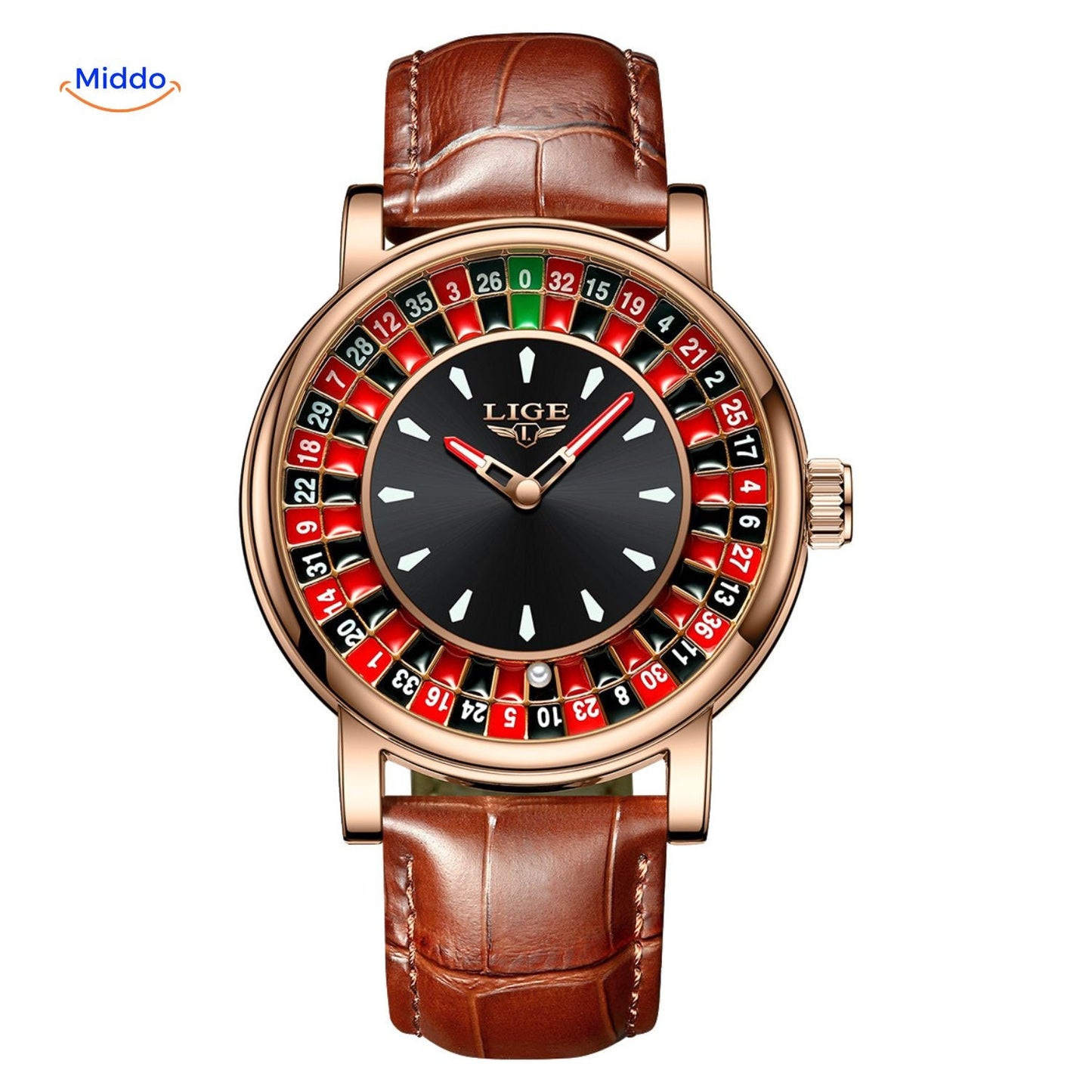 Roulettix™ Luxe Herenhorloge - Waterdicht, Lichtgevende Wijzers & Chronograaf