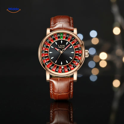 Roulettix™ Luxe Herenhorloge - Waterdicht, Lichtgevende Wijzers & Chronograaf