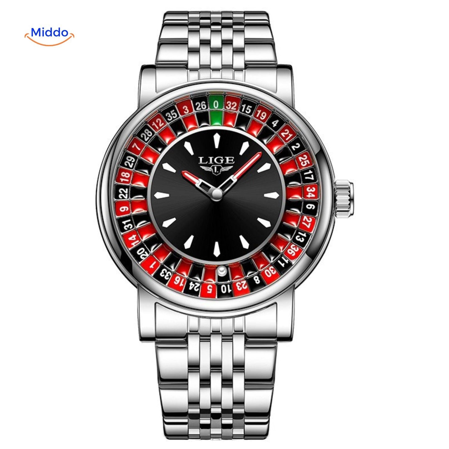 Roulettix™ Luxe Herenhorloge - Waterdicht, Lichtgevende Wijzers & Chronograaf