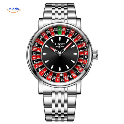 Roulettix™ Luxe Herenhorloge - Waterdicht, Lichtgevende Wijzers & Chronograaf