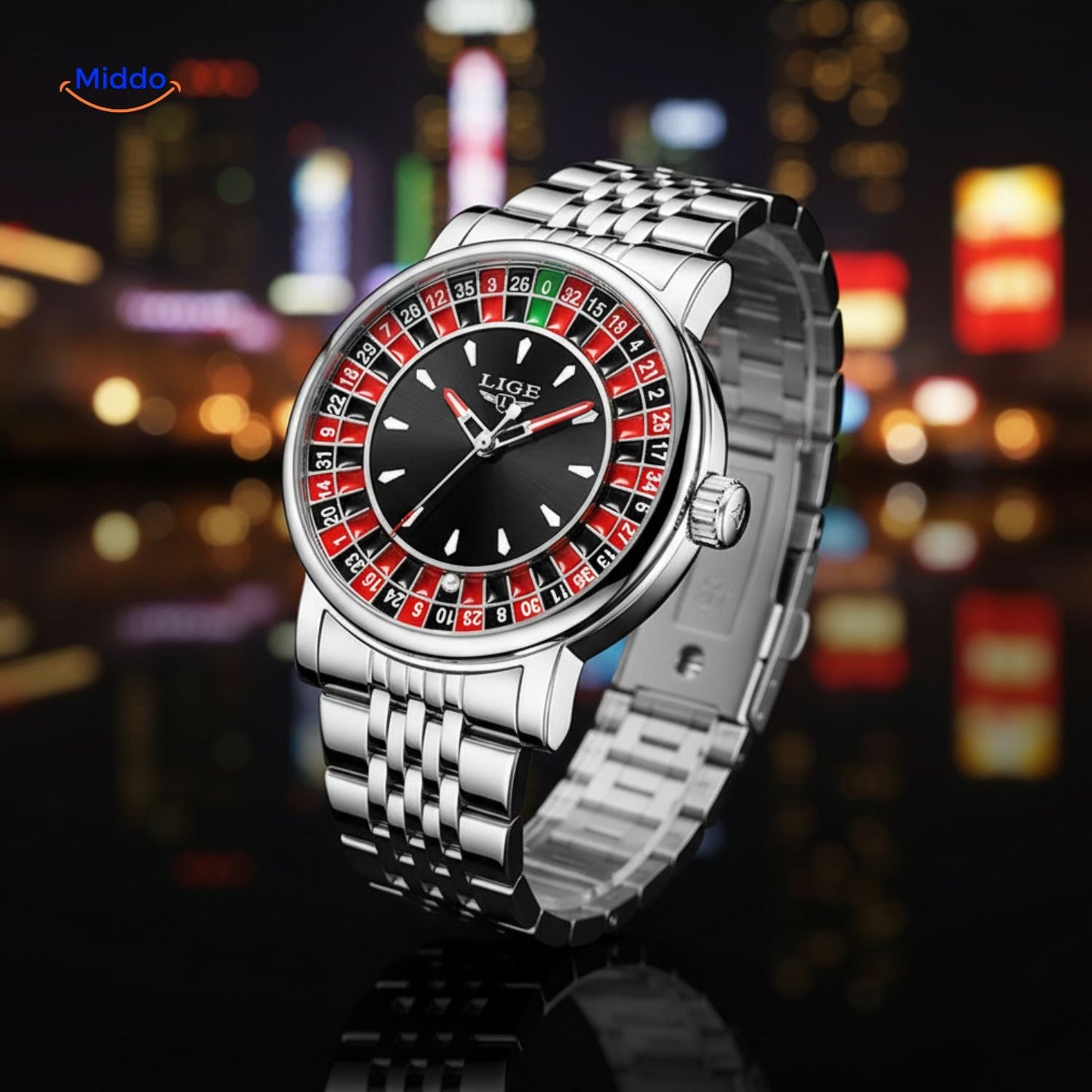 Roulettix™ Luxe Herenhorloge - Waterdicht, Lichtgevende Wijzers & Chronograaf