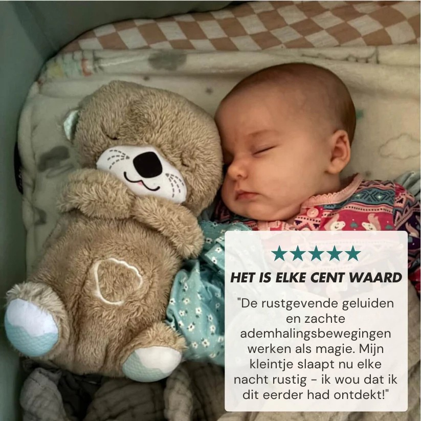 Zachte pluche slaapknuffel Dromerige Otter met rustgevende ademhaling beweging, hartslag geluiden en nachtlampje